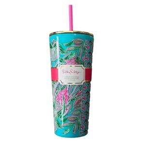 New Lilly Pulitzer Tumbler With Straw Coming In Hot 24 Ounces